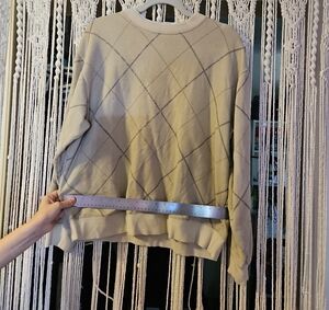 Cream Cable Knit Sweatshirt Cozy Top